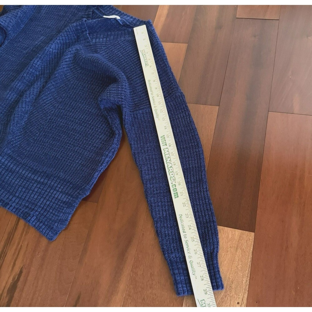 Westbound Women's Sz M Knit V-neck Blue Sweater Cozy Heathered Oversized - Picture 4 of 5